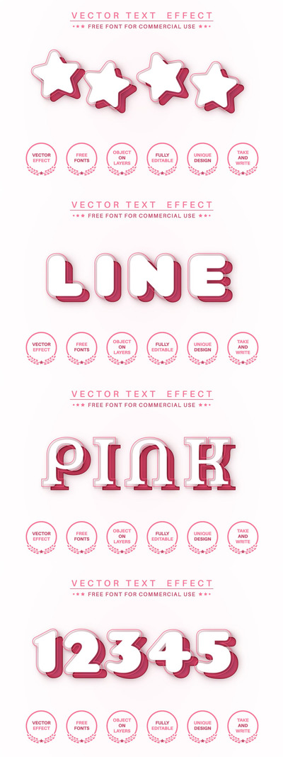 剪纸风格PS字体图层样式下载（PSD）