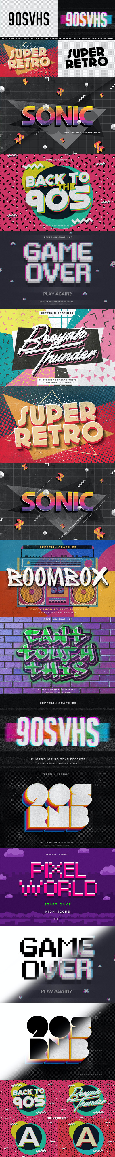 复古风格PS字体图层样式下载（PSD）