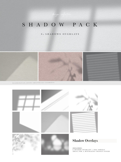 时尚高端优雅斯堪的纳维亚风格投影背景底纹纹理集合-PNG、PSD