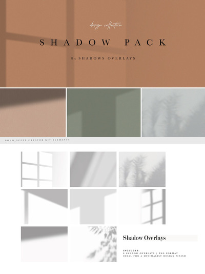 时尚高端清新优雅阴影投影背景底纹纹理集合-PNG、PSD