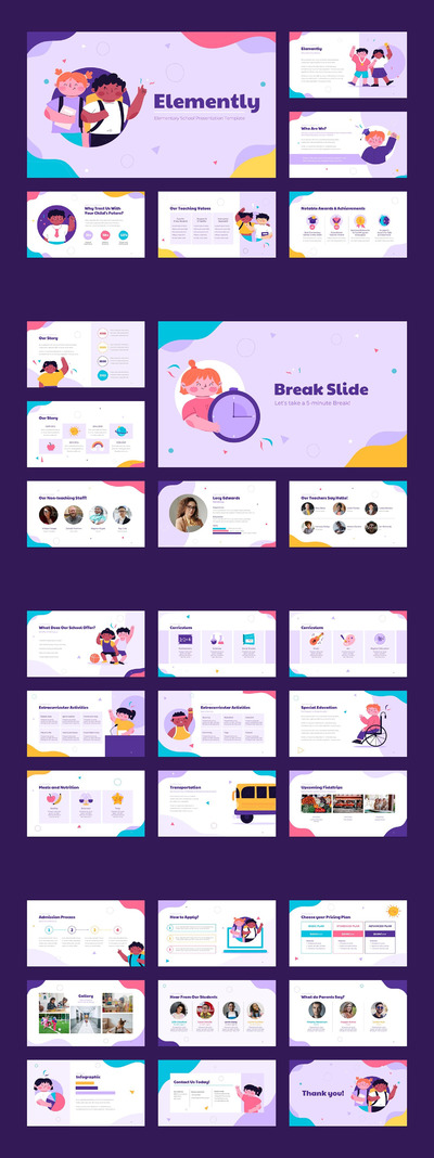 六一风格小学儿童PPT模板（PPTX）