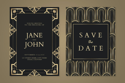 奢华高端房地产轻奢质感artdeco风格海报设计模板-EPS, PSD