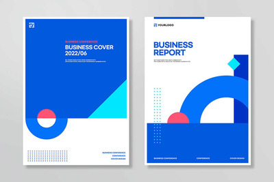 蓝色主题企业文化手册封面设计模板 (psd)