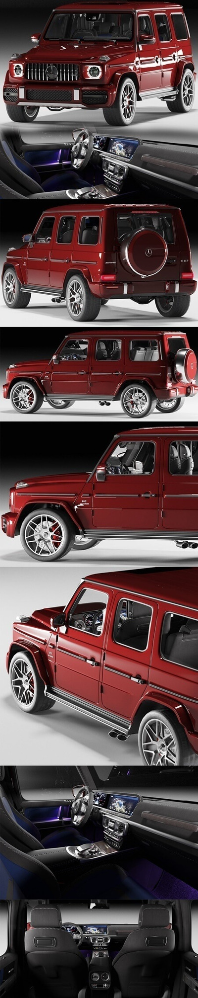 梅赛德斯奔驰 G63 AMG 2019 越野车汽车SUV 3D 模型下载（OBJ,FBX,MAX）