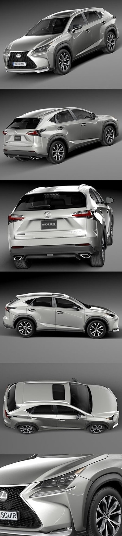 雷克萨斯 Lexus NX 200t 汽车SUV越野车3D模型下载（3Ds,C4D,FBX,MAX,OBJ）