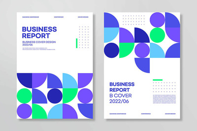 圆环圆形几何元素商业杂志封面设计模板 (psd)