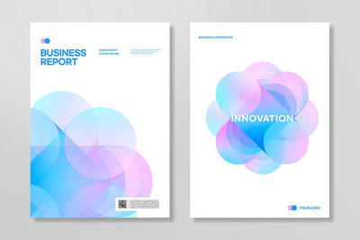 透明渐变图形商业宣传册封面设计模板 (psd)