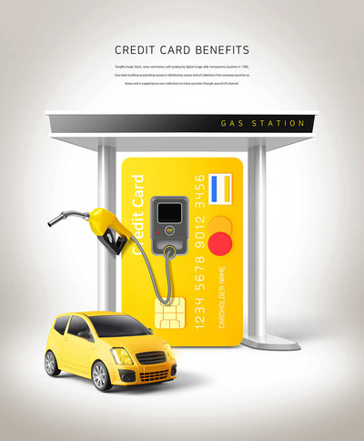 加油特惠信用卡福利海报设计模板 (psd)