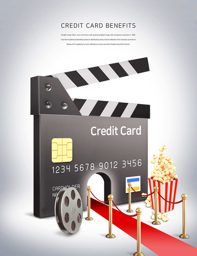 观影优惠活动信用卡福利海报设计模板 (psd)