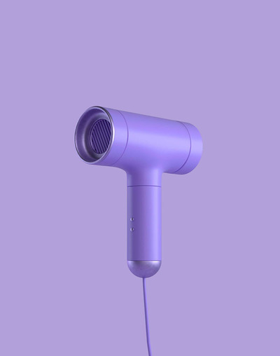 紫色主题电吹风电器电商广告图设计模板 (psd)