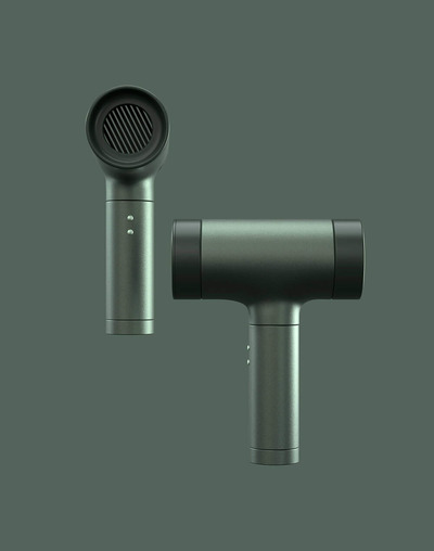 军绿色主题电吹风生活电器电商广告图设计模板 (psd)