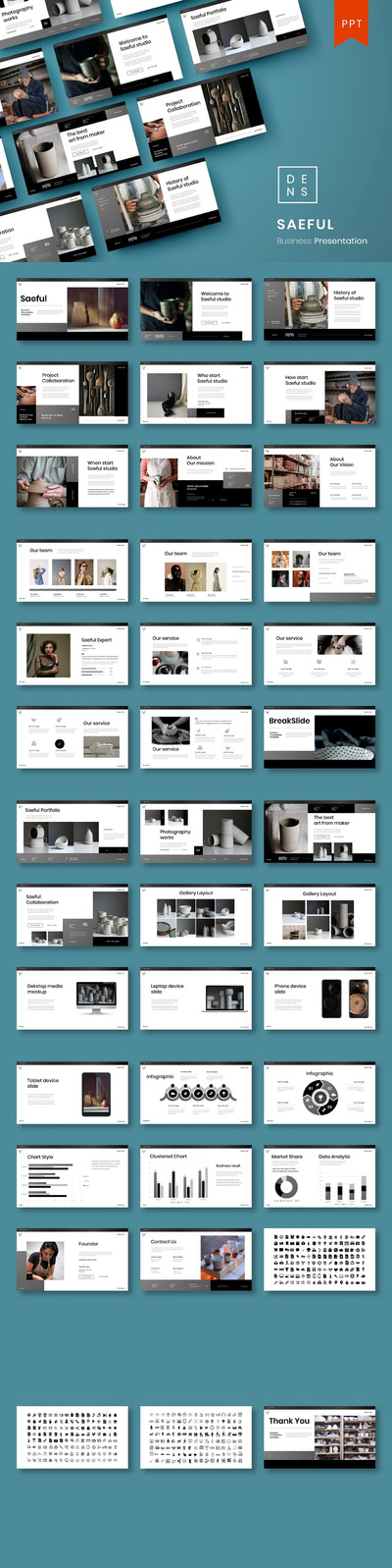 时尚高端简约优雅商业商务质感powerpoint幻灯片演示模板（pptx）