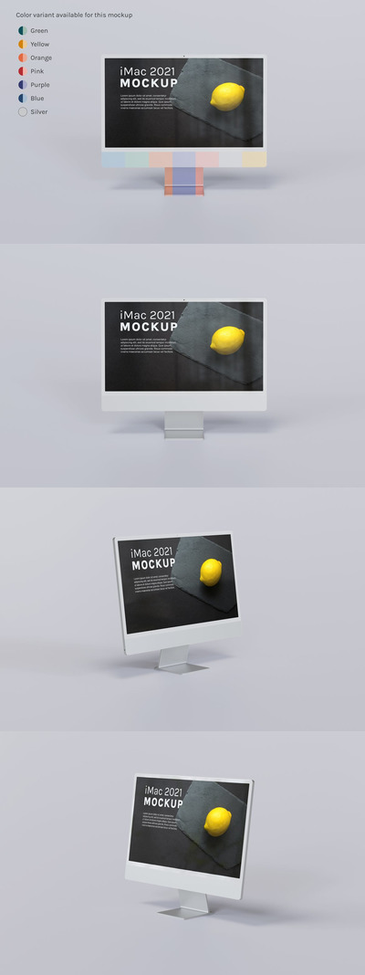 iMac 2021电脑产品模型(PDF,PSD)