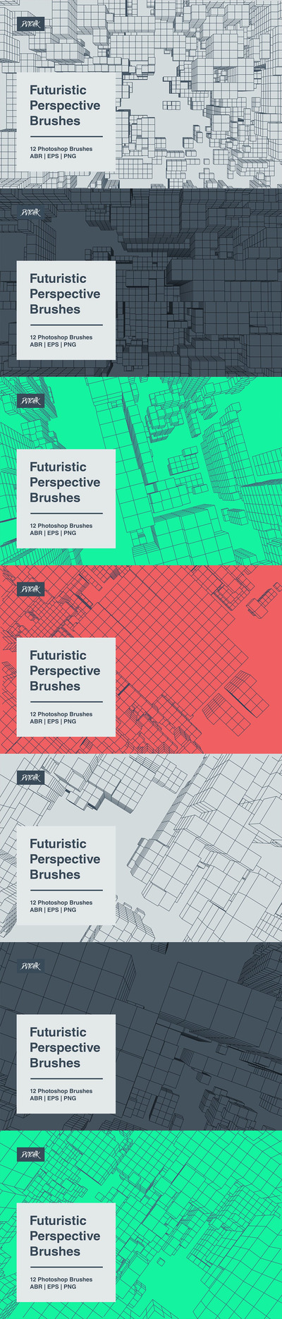 抽象手绘视角笔刷(ABR,EPS,PNG)