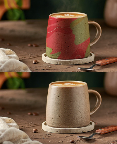 陶瓷拿铁咖啡杯模型 (PSD)