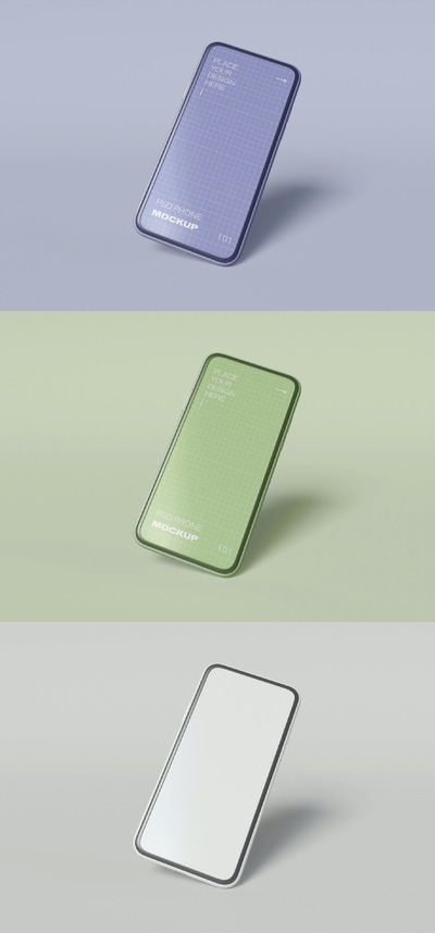 透视角度智能手机样机 (PSD)