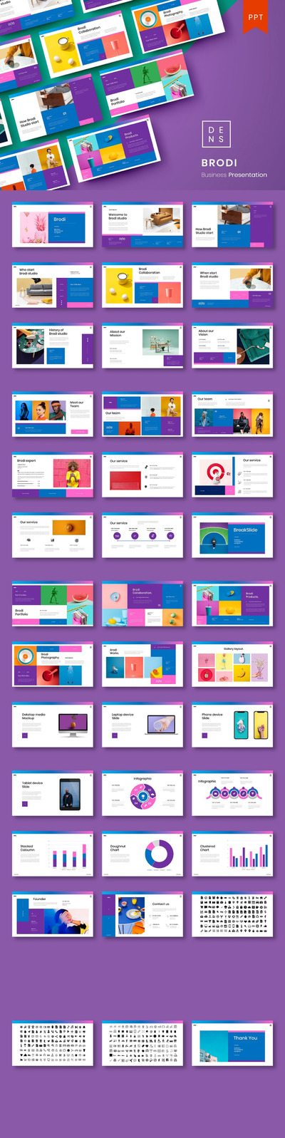 清新时尚高端简约商业商务powerpoint幻灯片演示模板（pptx）