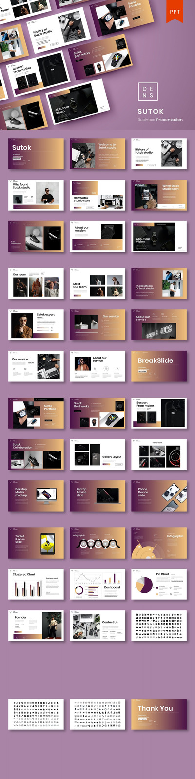 优雅简约时尚高端多用途的商业商务powerpoint幻灯片演示模板（pptx）