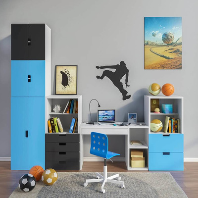 男孩儿童房书桌椅衣柜及装饰3D模型（OBJ,FBX,MAX）