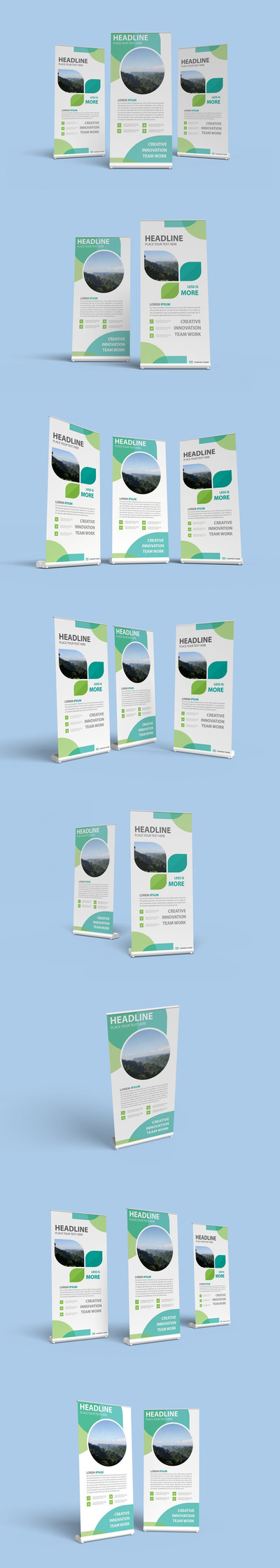 易拉宝设计展示样机 (PSD,PDF)