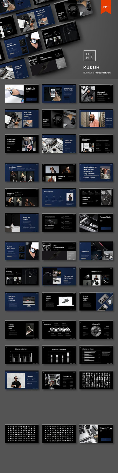 高端优雅专业的高品质商业商务powerpoint幻灯片演示模板（pptx）