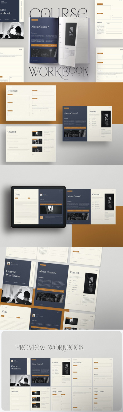 时尚高端专业的课程表工作计划表格设计画册宣传册设计模板