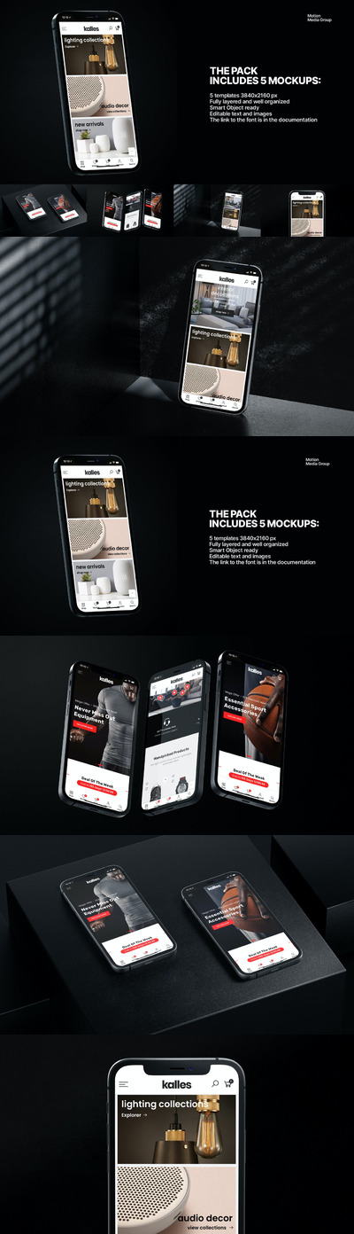 高品质的iPhone 12 APP UI样机展示模型mockups