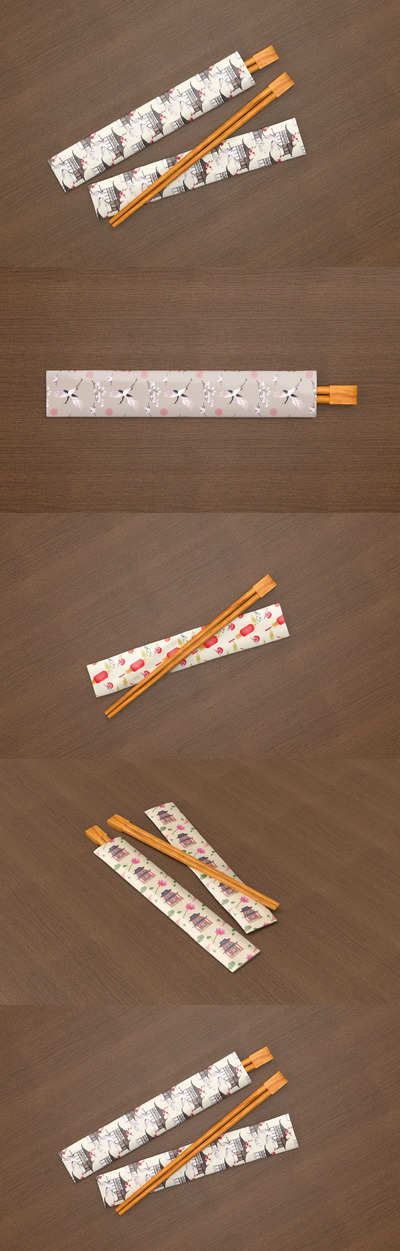 时尚高端筷子包装设计VI样机展示模型mockups