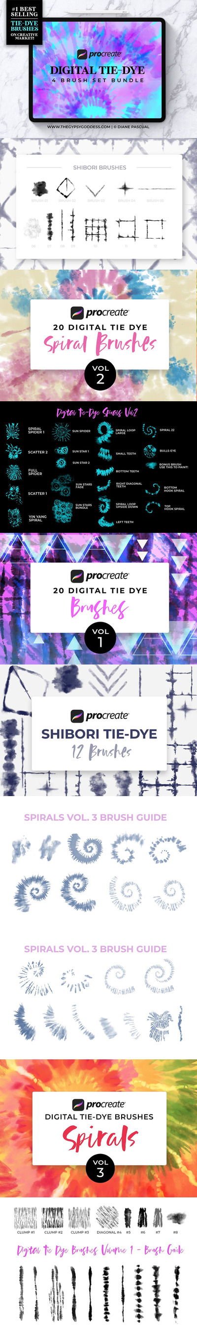 数码扎染画Procreate笔刷素材 (brushset)