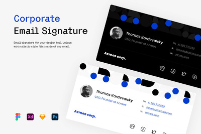 企业邮件签名网站模板 (FIG,PSD,SKETCH,XD)