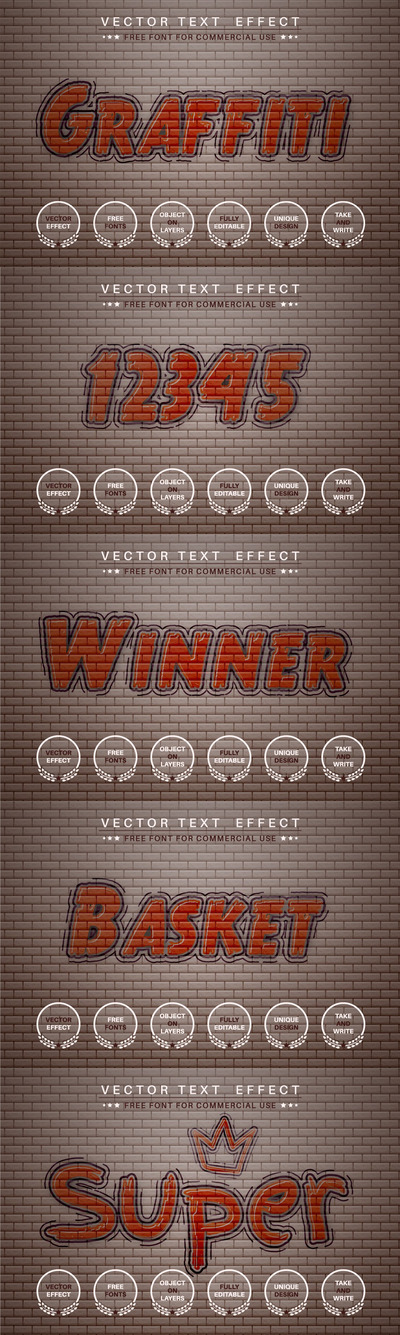 时尚高端涂鸦质感的AI矢量文字字体设计图层样式- AI、EPS