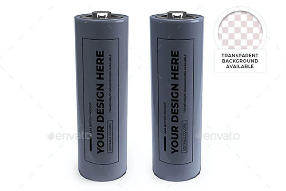 小型2A电池品牌设计样机模板集 (psd)