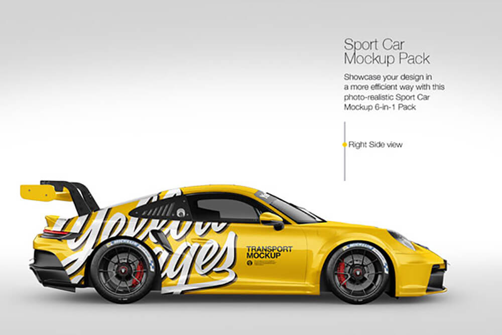 保时捷超跑汽车广告设计多方位展示样机 (tif)