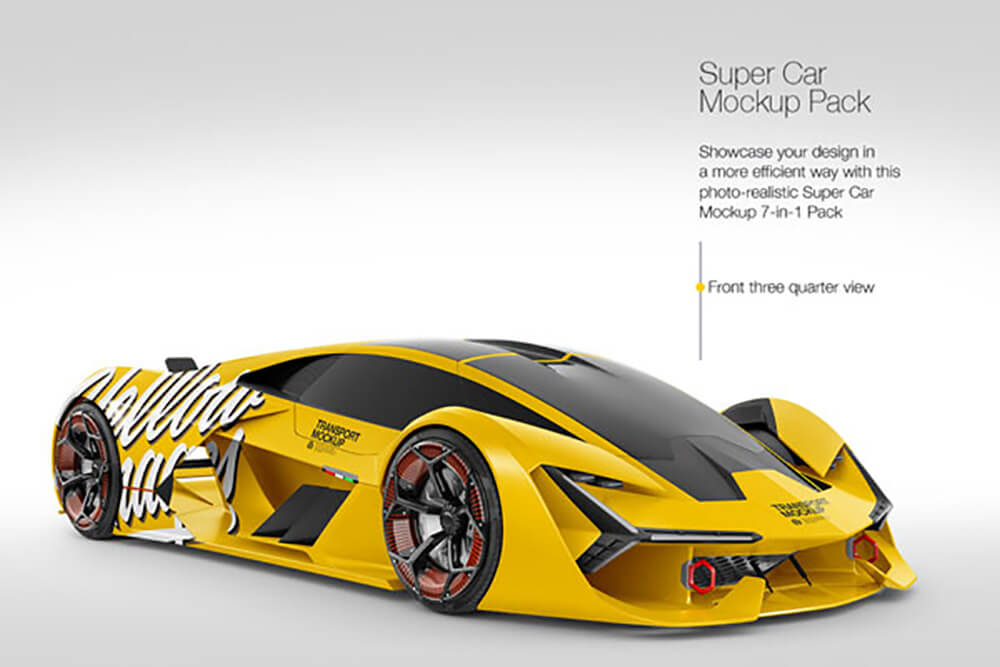 兰博基尼超跑广告设计多角度展示样机 (tif)