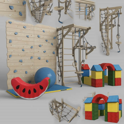 室内儿童健身运动设备3D模型（OBJ,FBX,MAX）