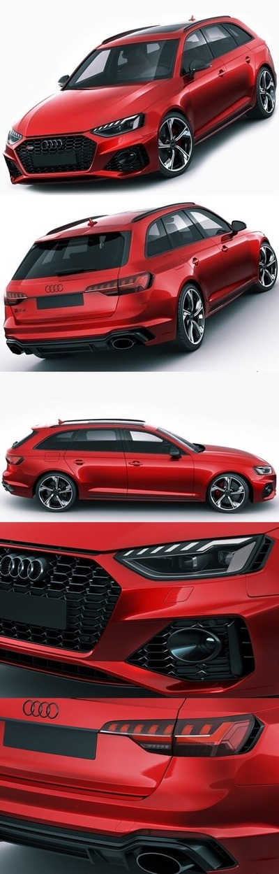 奥迪 RS4 Avant   3D 汽车模型下载（OBJ,FBX,MAX,C4D）