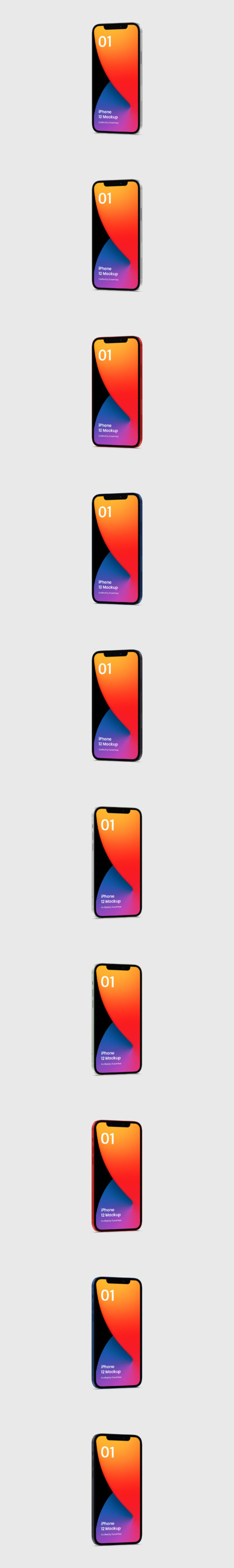 高端iPhone 12 手机展示模型 (PSD)