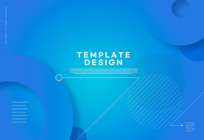 线点圆环元蓝色创意海报设计模板 (psd)