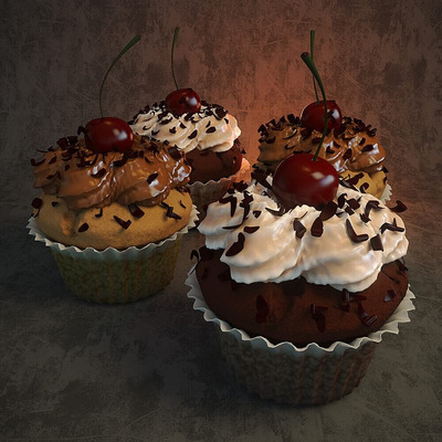 纸杯蛋糕3D模型（OBJ,FBX,MAX）