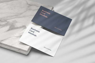 高端企业品牌商业名片设计展示样机 (PSD,PDF)
