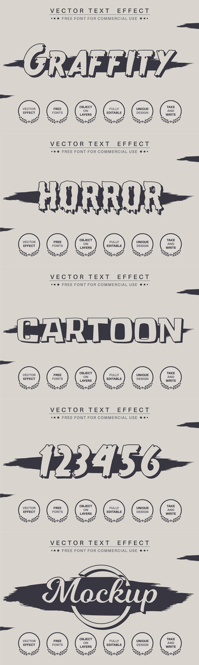 时尚高端可爱的涂鸦风格矢量AI格式图层样式-AI,EPS