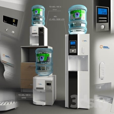 带液晶显示的多款常用饮水机3D模型下载（FBX,MAX）