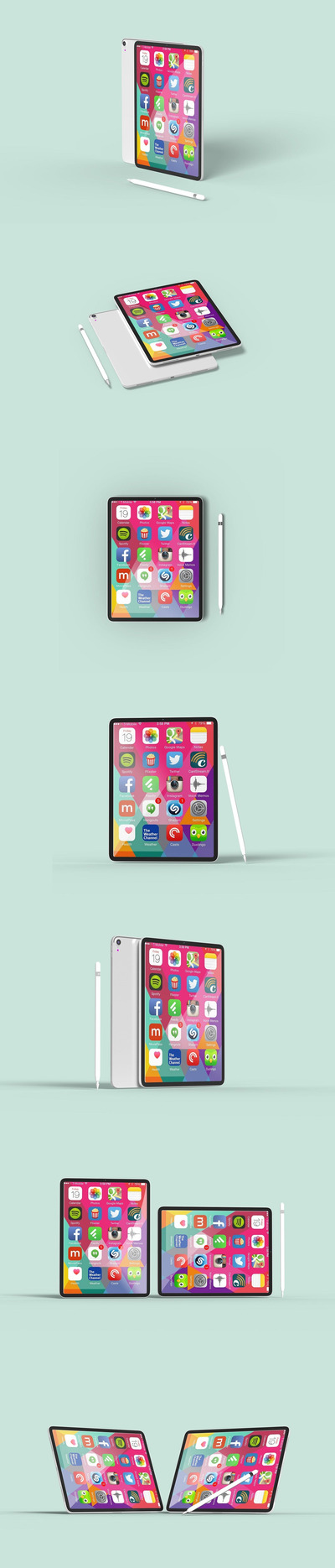 iPad Pro 相关设计展示样机 (PSD,PDF)