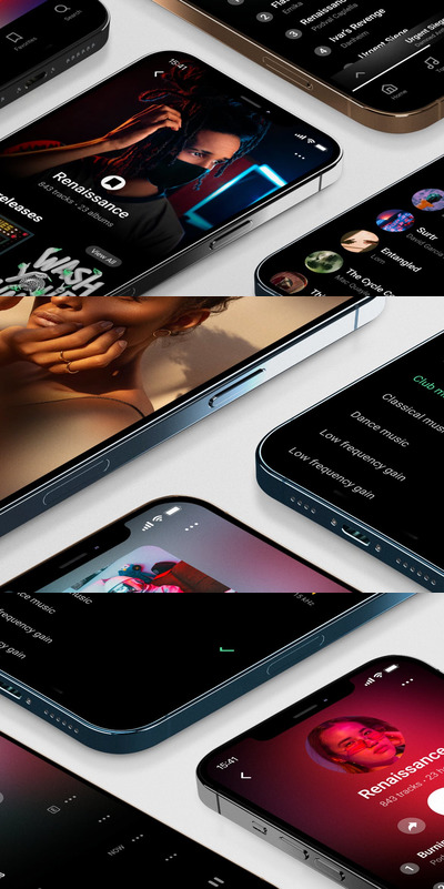 iPhone 12 透视角度多角度组合展示手机样机 (PSD)