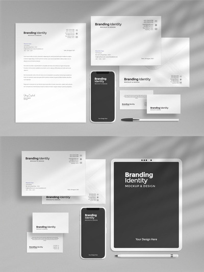 品牌身份识别文件设计展示样机 (PSD,PDF)