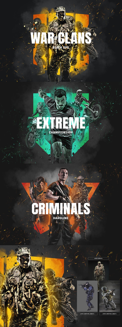 使命召唤黑色行动风格photoshop动作预设