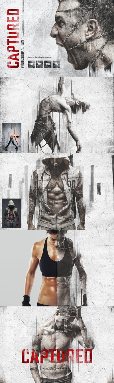 震撼的逼真捆绑荆棘photoshop动作预设