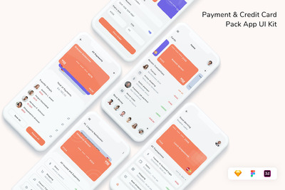 支付&信用卡包App设计UI工具包(FIG,SKETCH,XD)
