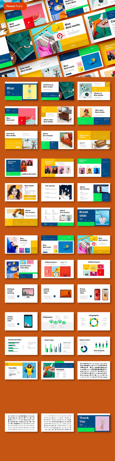 简约清新优雅时尚配色的高品质商业商务powerpoint幻灯片演示模板（pptx）