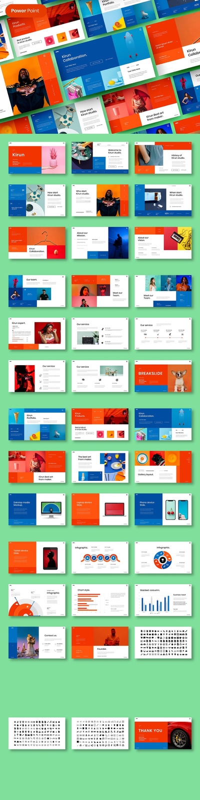 时尚高端清新绚丽配色的高品质商业商务powerpoint幻灯片演示模板（pptx）